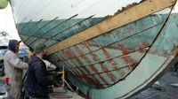 Planking the Halibut Schooner FV Olympic painting